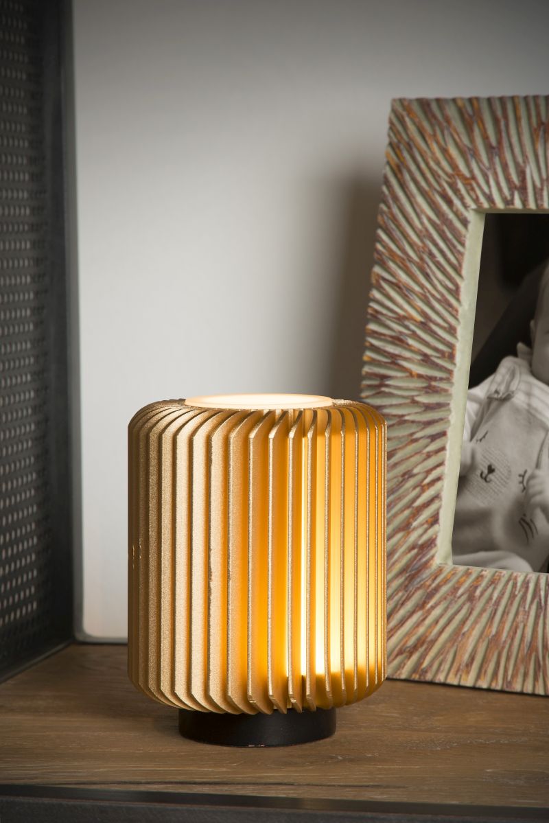 Lucide TURBIN - Stolová lampa - Ø 10,6 cm - LED - 1x5W 3000K - Matt Gold / Mosadz